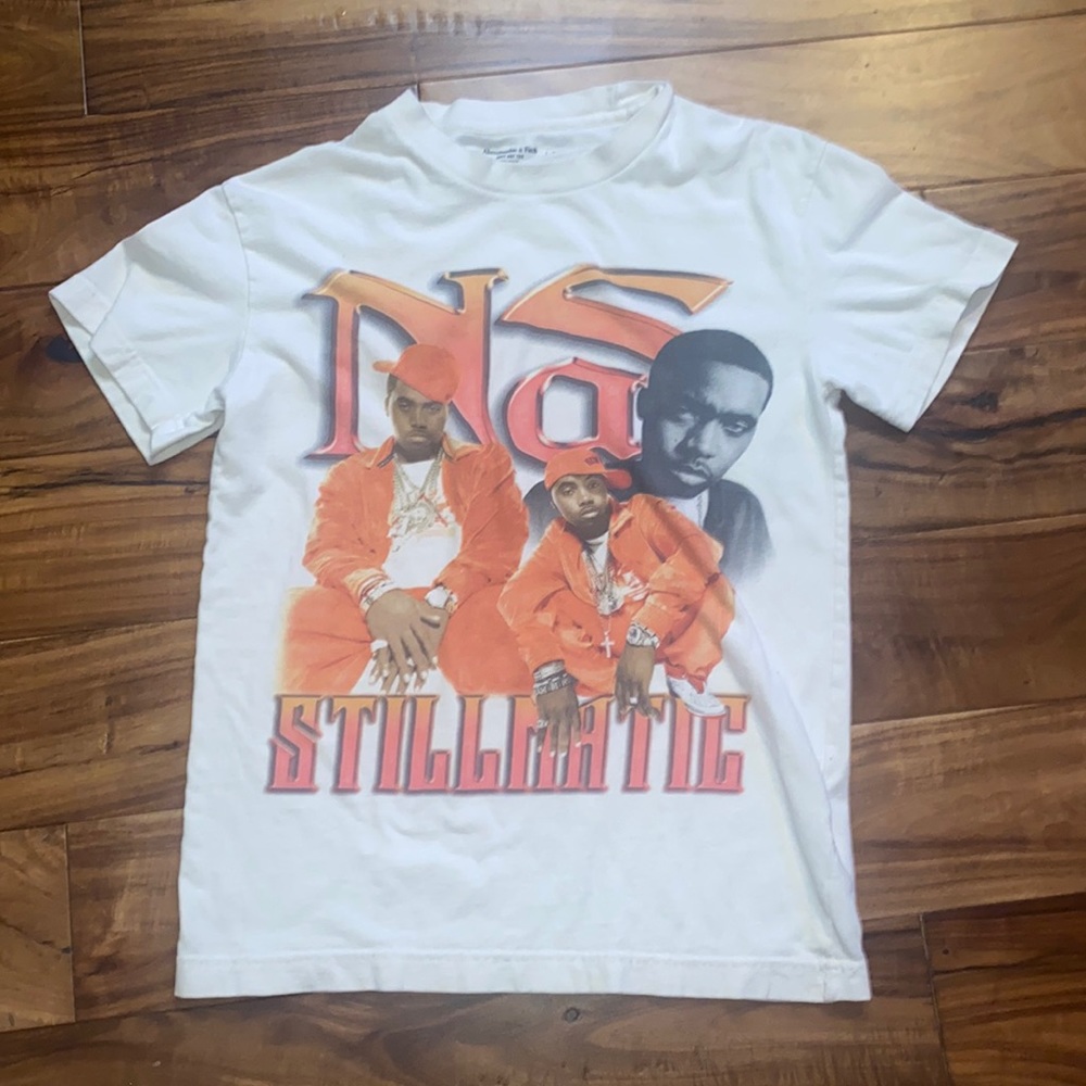 Nas rapper XS/S cream/white color